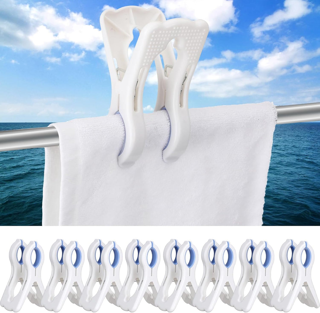 Hushee 8 Pack Large Storm Proof Marine Boat Rail Clips | Drops in the Ocean